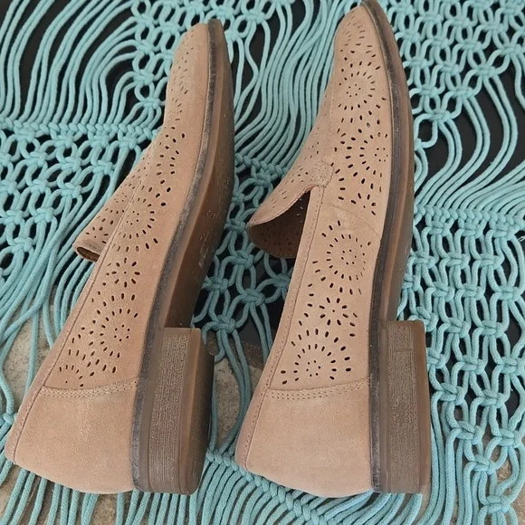 Clarks Collection Trish Calla Sand Suede Loafers - Picture 8 of 10